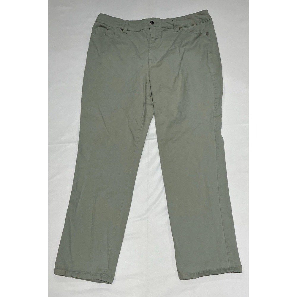 Gloria Vanderbilt Amanda 2.0 Jeans Womens 16 Short Green Slim Leg High Rise